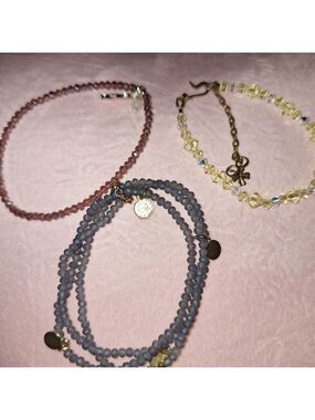 Multi-Color Bracelet Set Yellow Pale Blue Pink